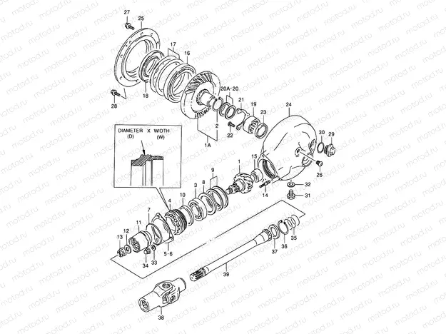 22 - PROPELLER SHAFT/FINAL DRIVE GEAR