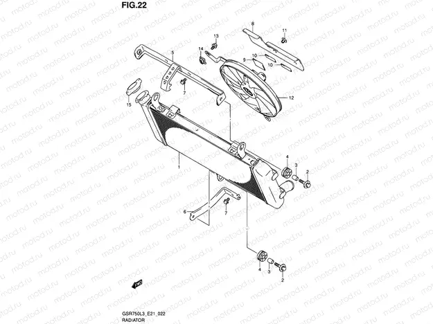 22 - RADIATOR (GSR750AL3 E24)