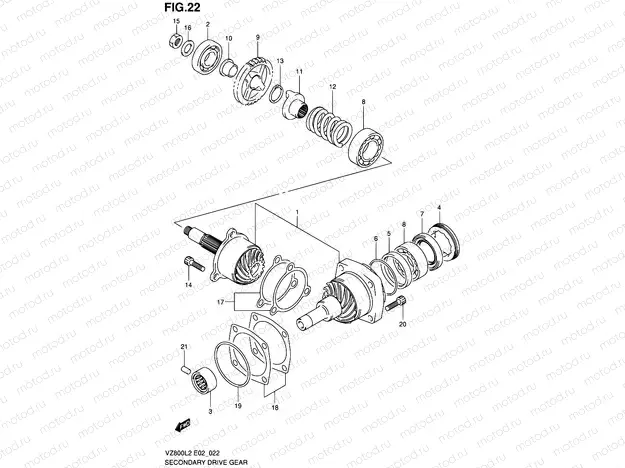 22 - SECONDARY DRIVE GEAR
