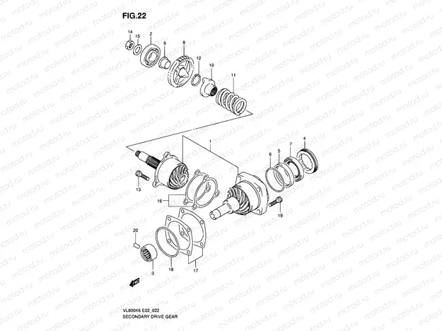 22 - SECONDARY DRIVE GEAR