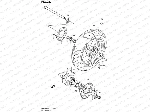 227 - REAR WHEEL (GSF650SL2 E21)