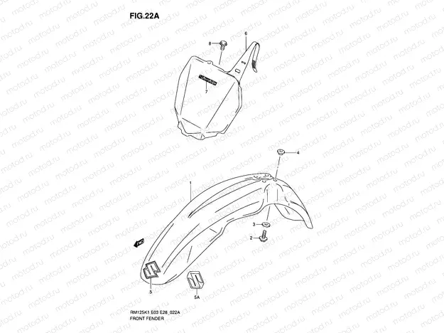 22A - FRONT FENDER (MODEL K4/K5/K6)