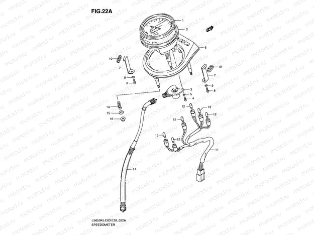 22A - SPEEDOMETER (MODEL K9 E03,E33)