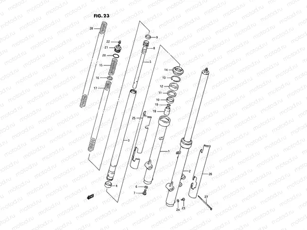 23 - FRONT FORK (MODEL G/H/J)