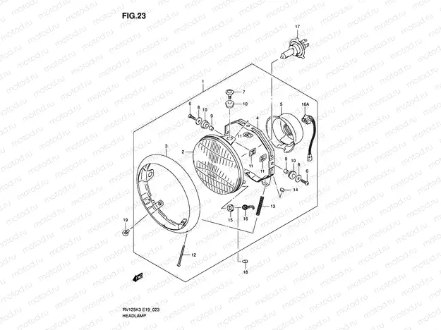 23 - HEADLAMP (E19)