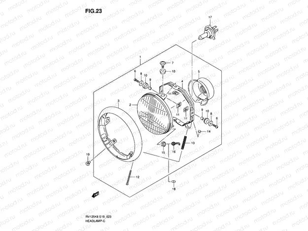 23 - HEADLAMP (E19)
