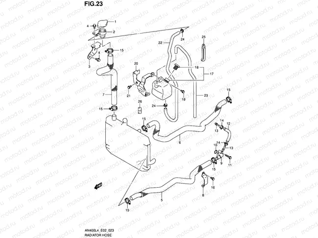 23 - RADIATOR HOSE (AN400L4 E19)