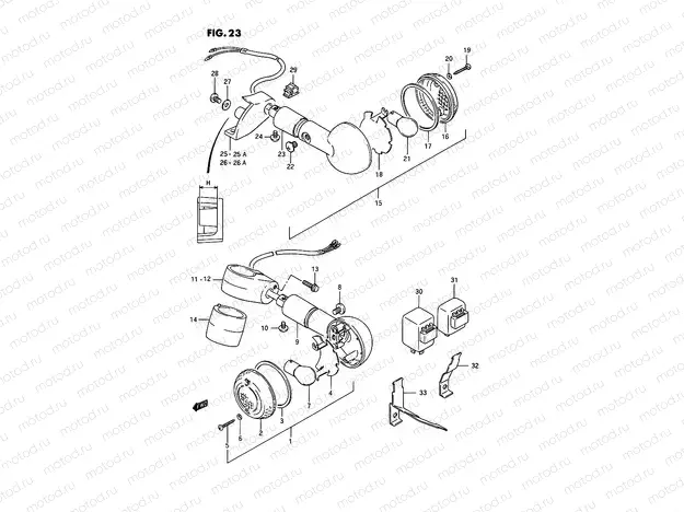 23 - TURN SIGNAL LAMP (MODEL G/J/K/L/M)