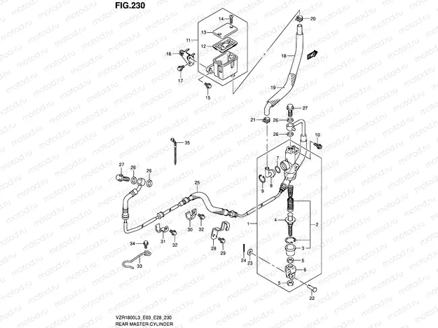 230 - REAR MASTER CYLINDER (VZR1800L3 E03)