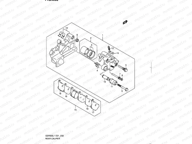 233 - REAR CALIPER (GSF650AL1 E21)