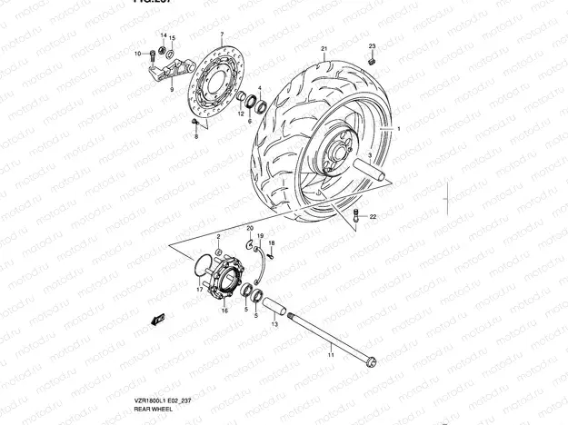 237 - REAR WHEEL (VZR1800L1 E51)