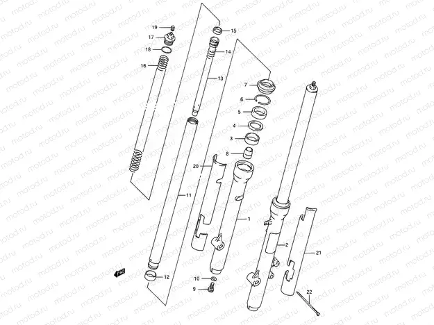 23B - FRONT FORK (MODEL L/M/N/P/R)