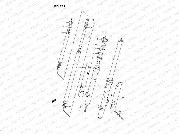 23B - FRONT FORK (MODEL L/M/N/P/R)