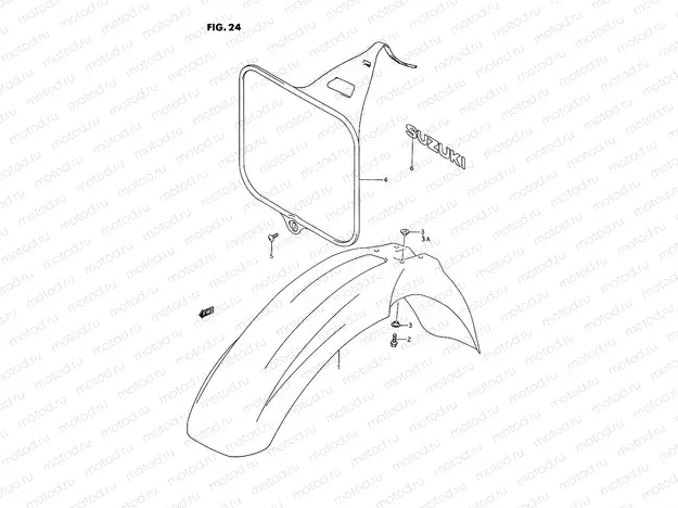 24 - FRONT FENDER - FRONT NUMBER PLATE