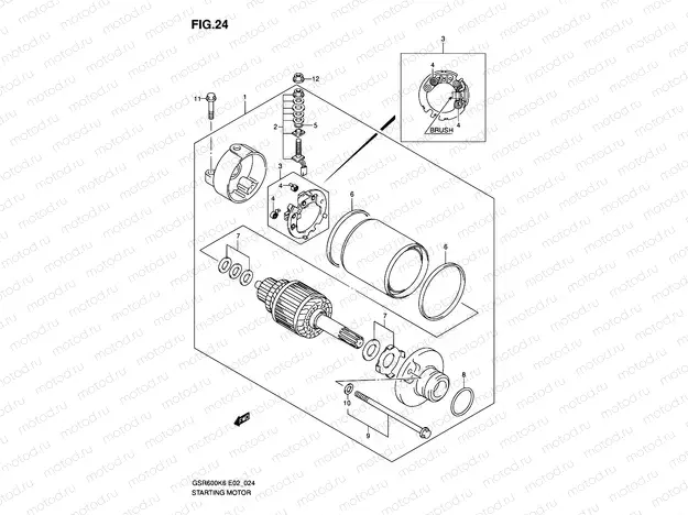 24 - STARTING MOTOR (MODEL K6/K7)