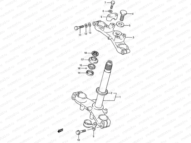 24 - STEERING STEM (MODEL G/H/J)