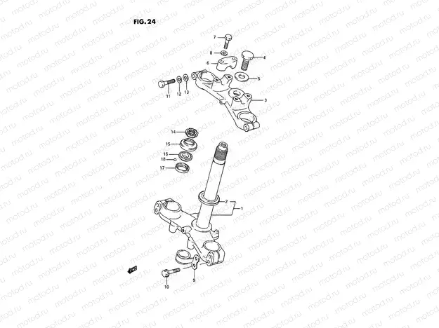 24 - STEERING STEM (MODEL G/H/J)