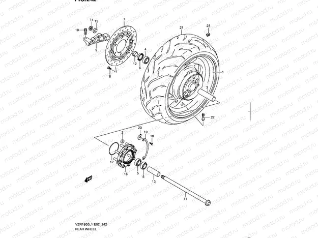 242 - REAR WHEEL (VZR1800ZUFL1 E19)