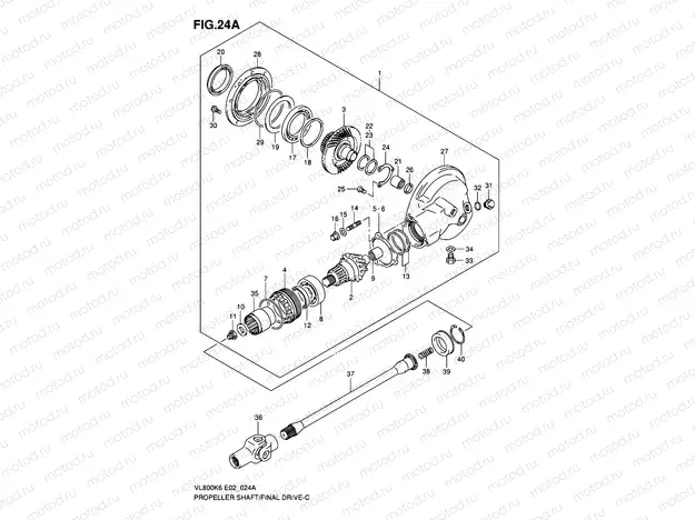 24A - PROPELLER SHAFT - FINAL DRIVE GEAR (SEE NOTE)