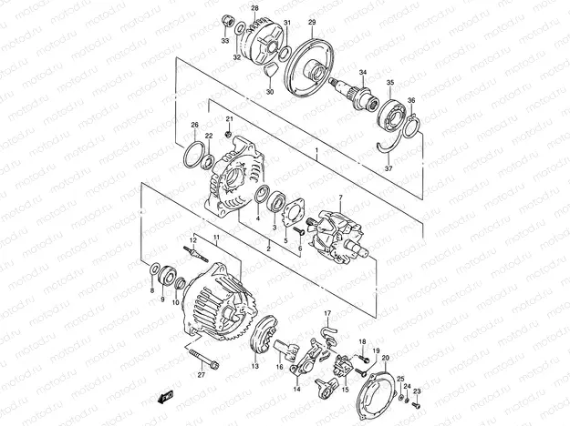 25 - ALTERNATOR (MODEL P/R)