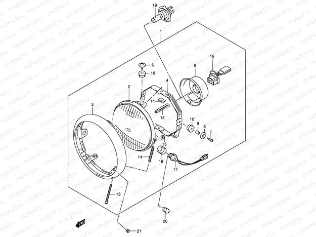 25 - HEADLAMP (E19)