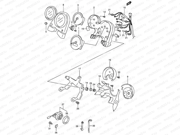 25 - SPEEDOMETER (SV650X/UX/Y/UY/K1/UK1/K2/UK2)