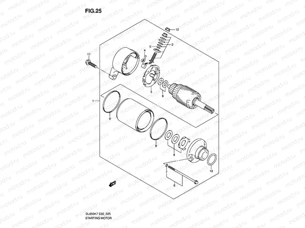 25 - STARTING MOTOR (MODEL K7/K8/K9 E02/E19/E24)
