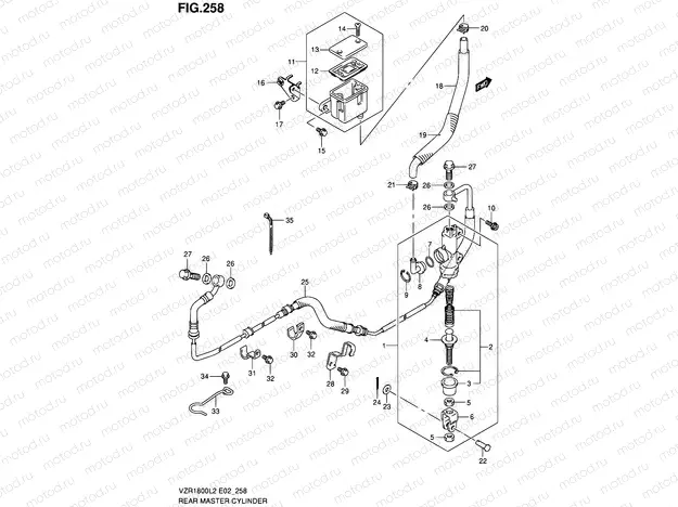 258 - REAR MASTER CYLINDER (VZR1800L2 E19)
