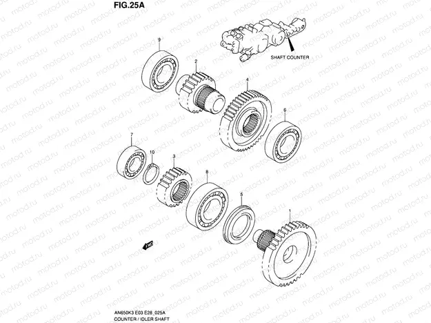 25A - SHAFT COUNTER/IDLER (MODEL K5)