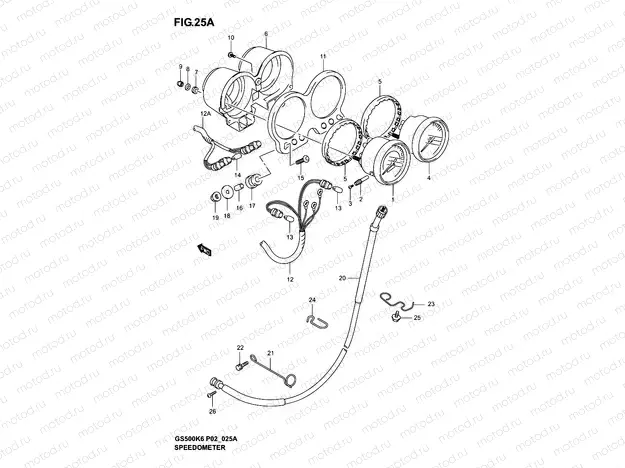 25A - SPEEDOMETER - TACHOMETER (GS500K4/K5/K6/UK4/K5/K6)