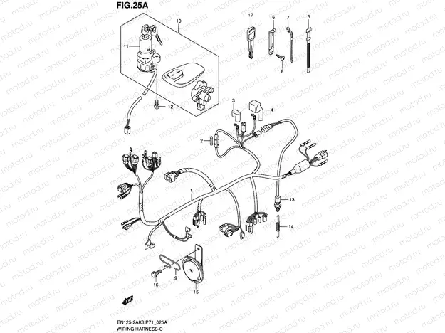 25A - WIRING HARNESS (EN125-2AK7/EN125HUK7)