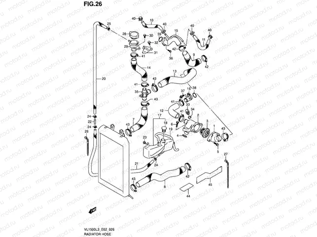 26 - RADIATOR HOSE (VL1500L3 E02)