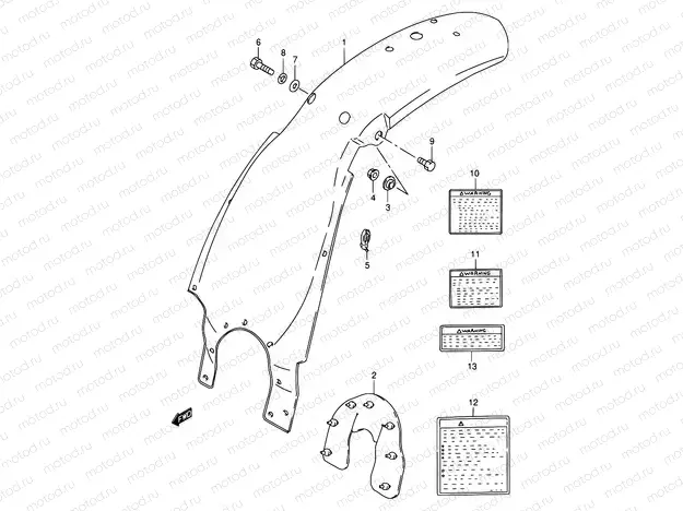 26 - REAR FENDER (MODEL T/V/W/X)