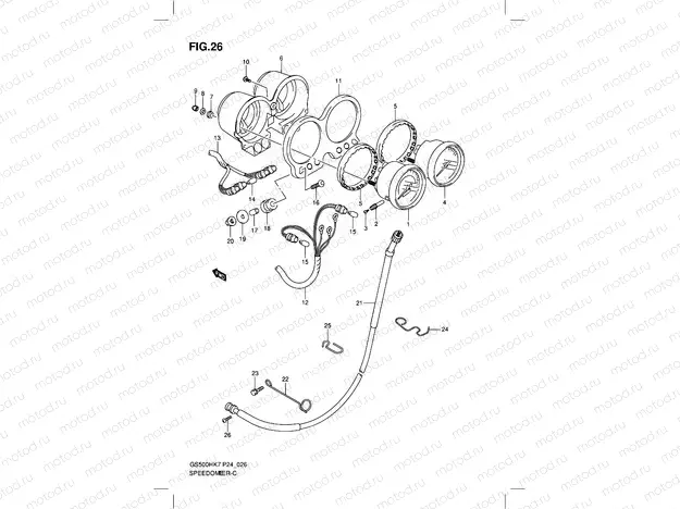 26 - SPEEDOMETER - TACHOMETER (GS500FH)