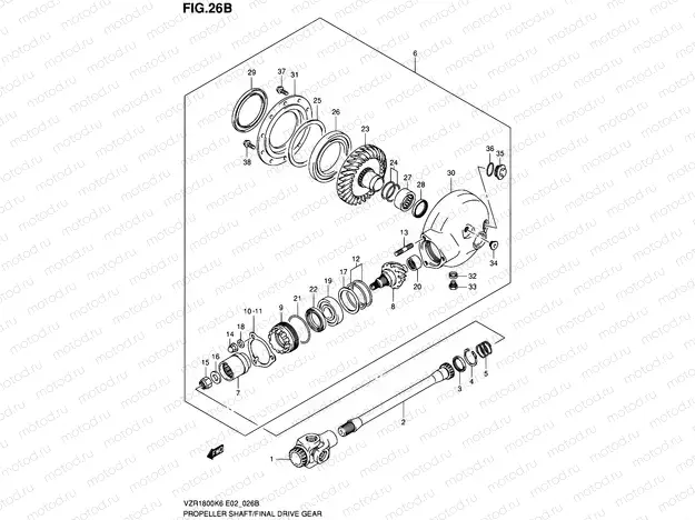 26B - PROPELLER SHAFT/FINAL DRIVE GEAR (MODEL L0)