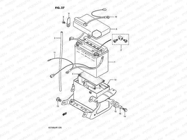 27 - BATTERY (MODEL G F.NO.2100210~,MODEL H/J/K/L/M)