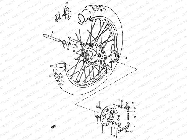27 - FRONT WHEEL (MODEL E)