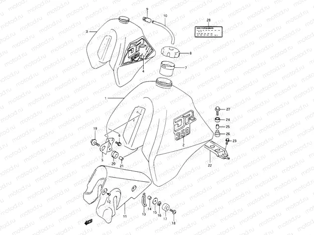 27 - FUEL TANK (MODEL L/M)