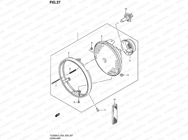 27 - HEADLAMP (TU250XL3 E03)