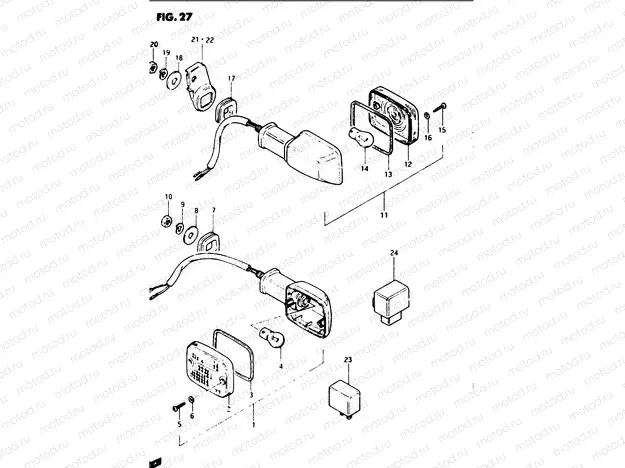 27 - TURN SIGNAL LAMP (E01, E06, E24)