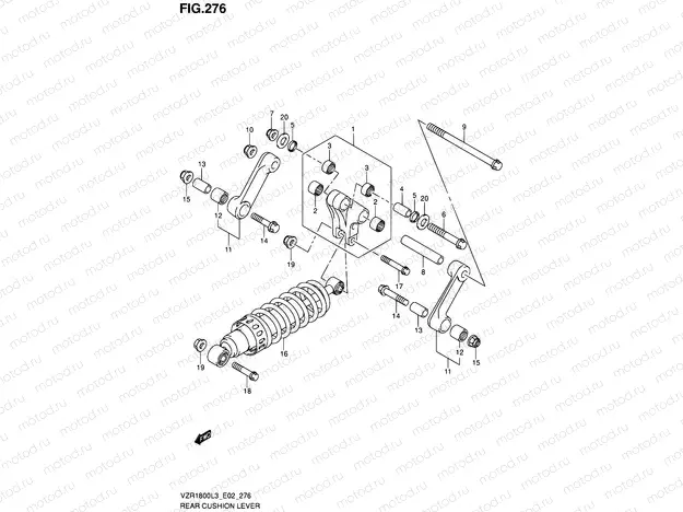 276 - REAR CUSHION LEVER (VZR1800L3 E19)