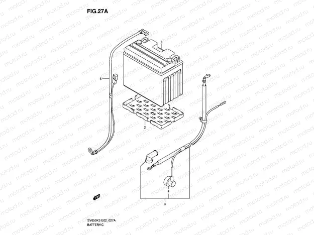 27A - BATTERY (FOR SV650A/SV650UA/SV650SA/SV650SUA)