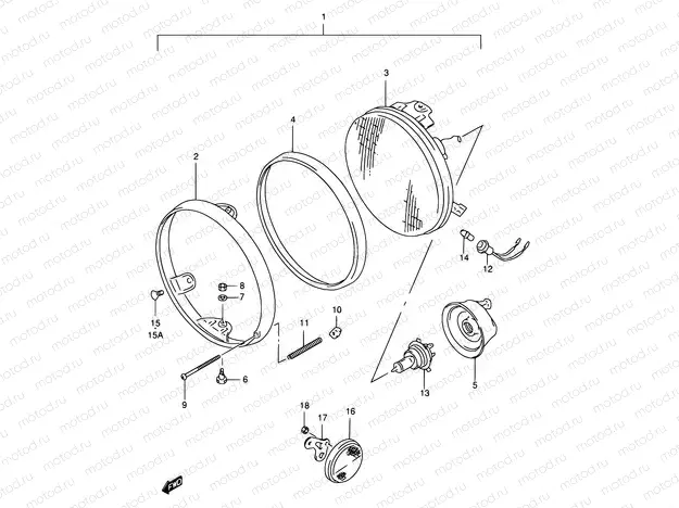 27A - HEADLAMP (GSF600T/V/W/X/UT/UV/UW/UX)
