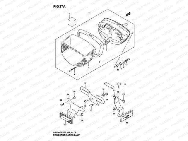 27A - REAR COMBINATION LAMP (MODEL K4/K5/K6)