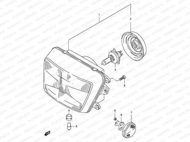 27B - HEADLAMP (GSF600ST/SV/SW/SX/SUT/SUV/SUW/SUX)
