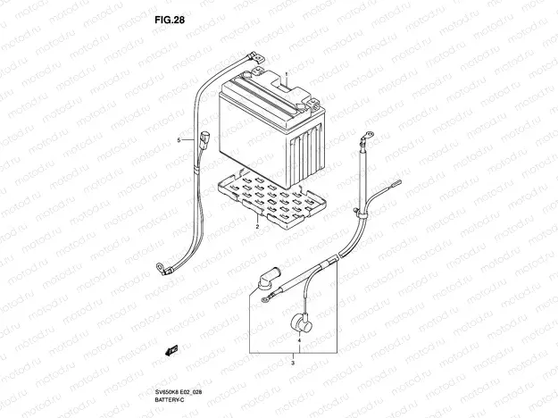 28 - BATTERY (FOR SV650A/SV650UA/SV650SA/SV650SUA/ASU)