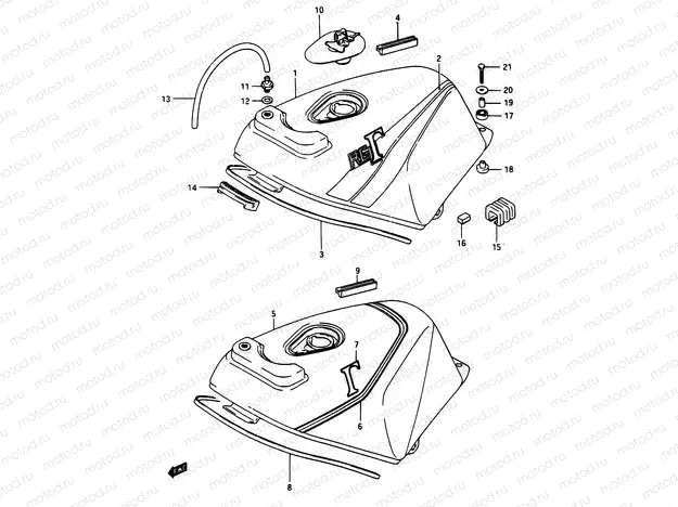28 - FUEL TANK (MODEL G, RG250H/FH)