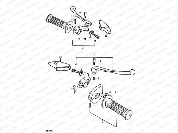 28 - HANDLE GRIP - LEVER (RM100N)