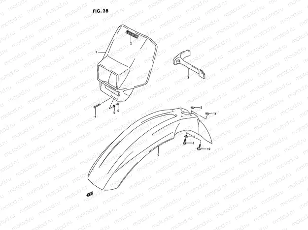 28 - HEADLAMP COVER / FRONT FENDER