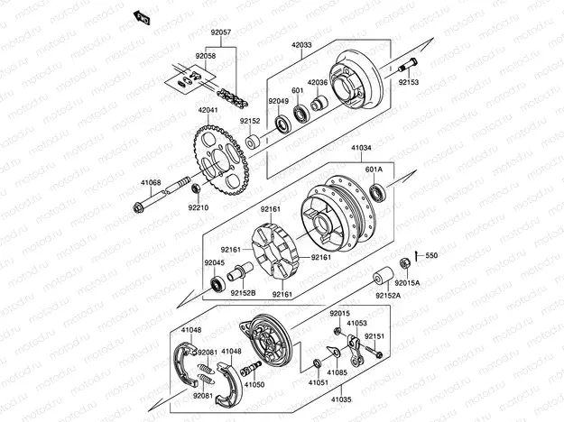 28 - REAR HUB(DR-Z110 K3/K4)